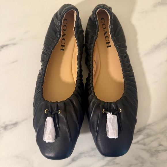NWOB Coach Eleanor Leather Ballet Flats in Black, Size: Women’s 5.5 - Picture 1 of 11
